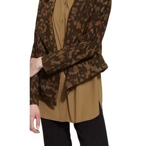 Lysse' S Sophia cropped open front blazer Feather soft crepe Abstract print